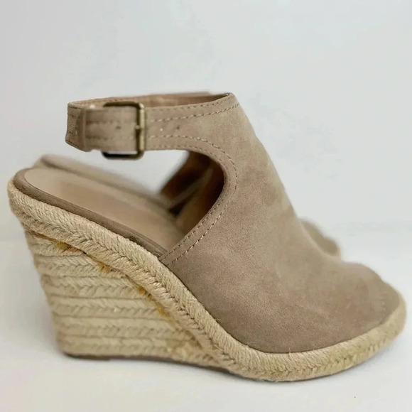 Universal Thread Cayla Microsuede Shield Espadrille Wedge Heel, Size 9.5, Taupe - Picture 6 of 13